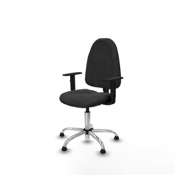 Algarra CP similpiel gris oscuro brazos 1D base cromada topes