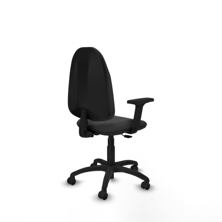 Algarra CP similpiel gris oscuro brazos 2D base poliamida ruedas autofrenantes 50mm