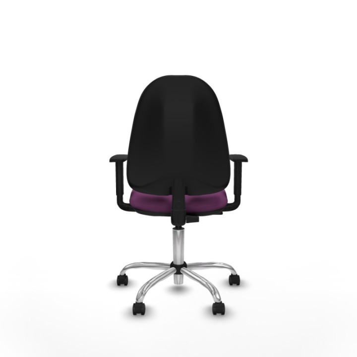 Algarra CP similpiel morado brazos 1D base cromada ruedas autofrenantes 50mm