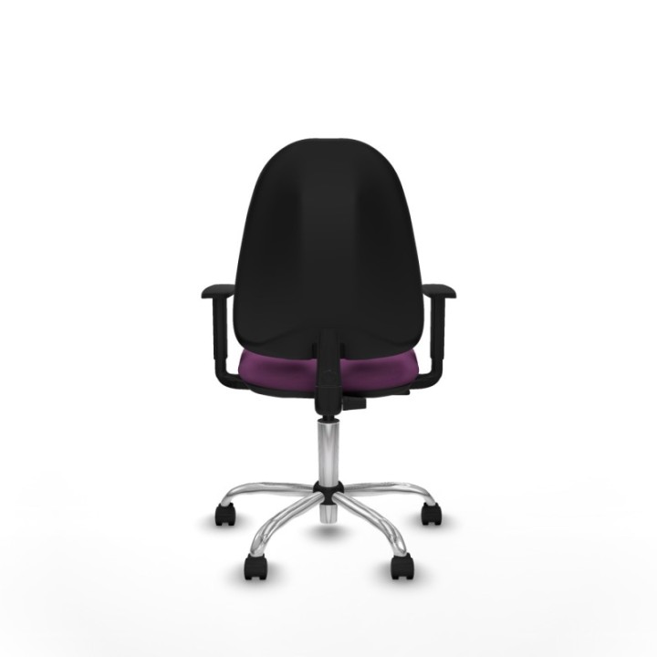 Algarra CP similpiel morado brazos 1D base cromada ruedas nailon 50mm