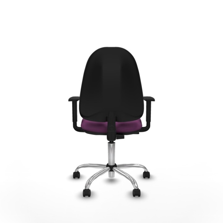 Algarra CP similpiel morado brazos 1D base cromada ruedas engomadas 50mm