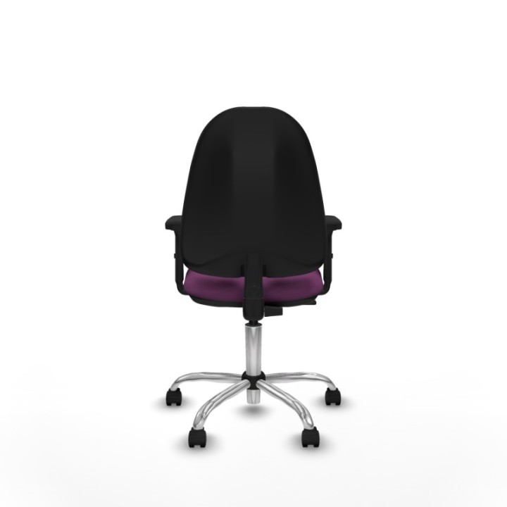 Algarra CP similpiel morado brazos 2D base cromada ruedas nailon 50mm