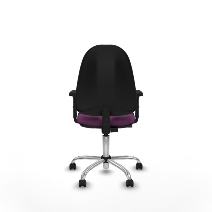 Algarra CP similpiel morado brazos 2D base cromada ruedas engomadas 50mm