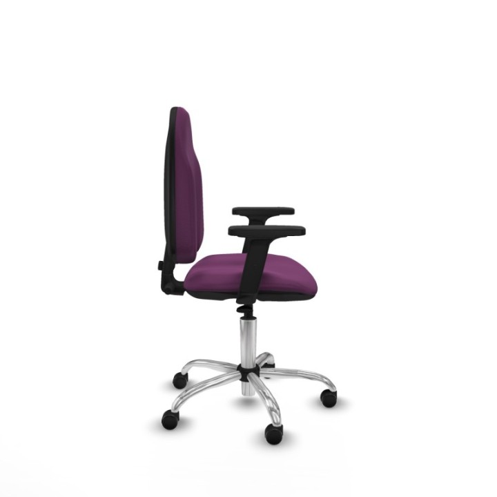 Algarra CP similpiel morado brazos 2D base cromada ruedas engomadas 50mm