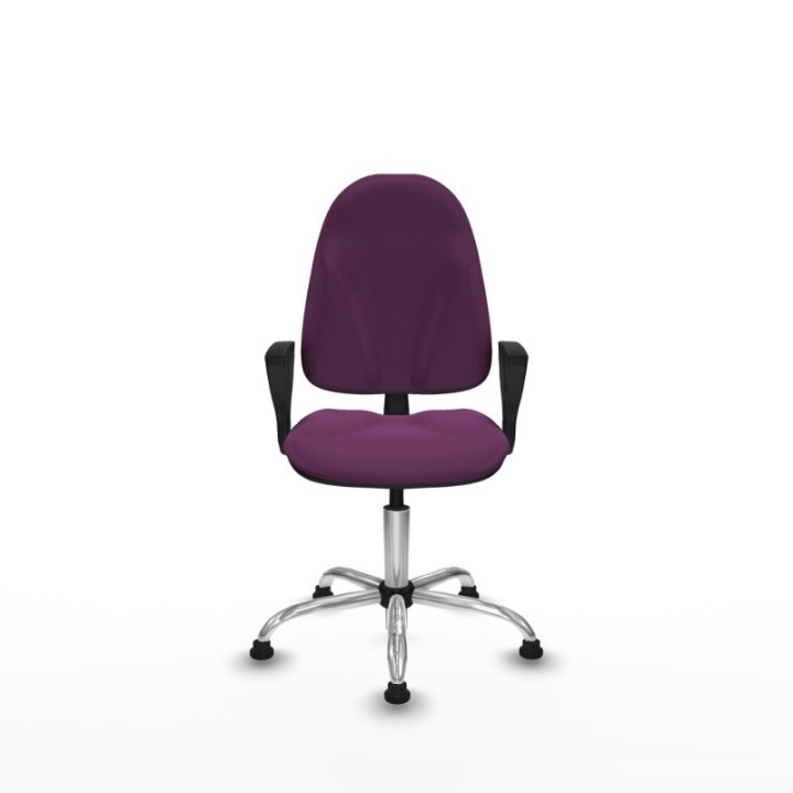 Algarra CP similpiel morado brazos fijos base cromada topes