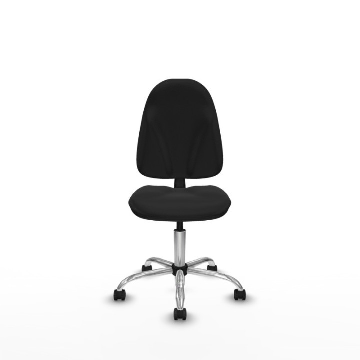 Algarra CP similpiel negro  base cromada ruedas autofrenantes 50mm