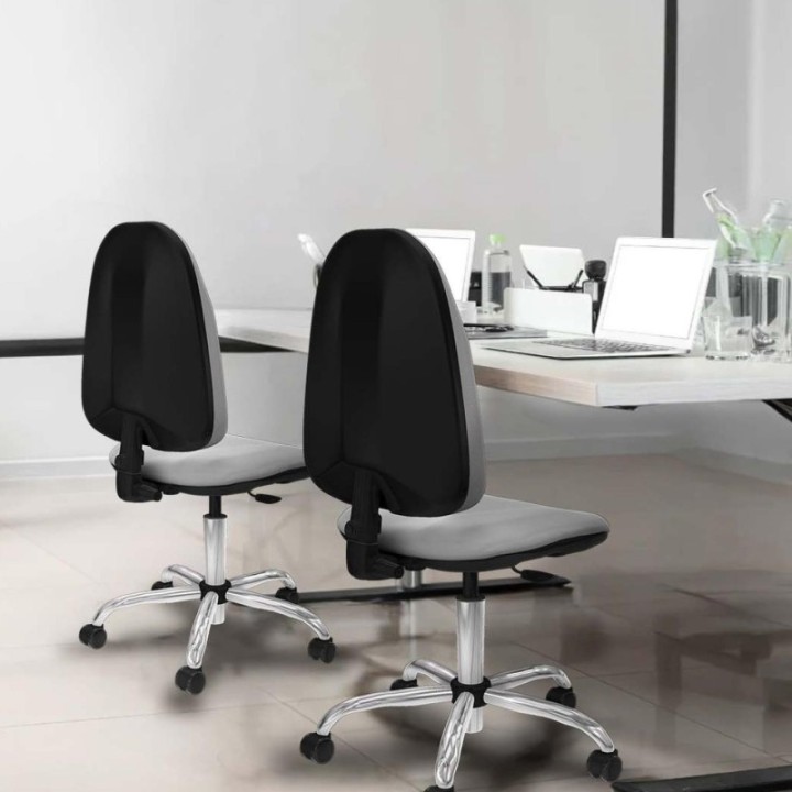 Algarra CP similpiel negro  base cromada ruedas autofrenantes 50mm