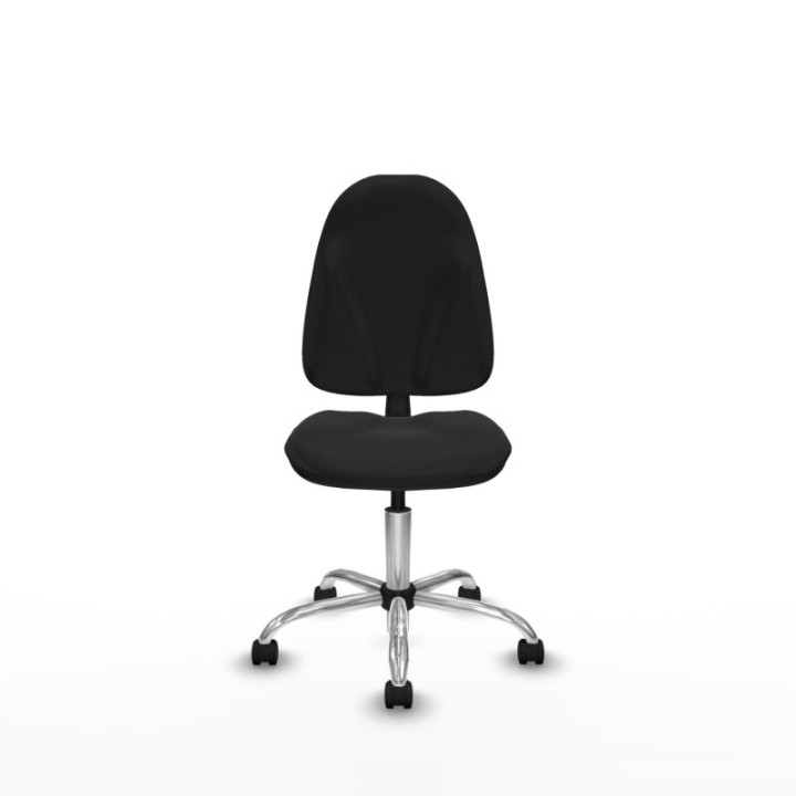 Algarra CP similpiel negro  base cromada ruedas nailon 50mm