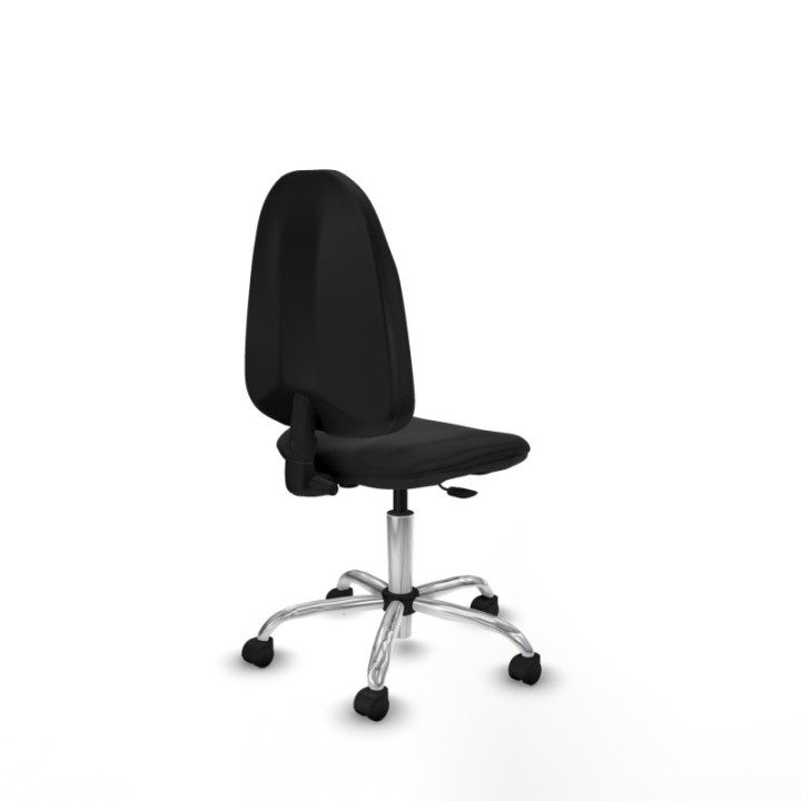 Algarra CP similpiel negro  base cromada ruedas nailon 50mm