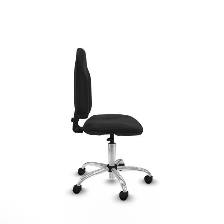 Algarra CP similpiel negro  base cromada ruedas nailon 50mm