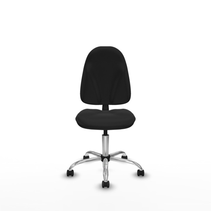 Algarra CP similpiel negro  base cromada ruedas engomadas 50mm