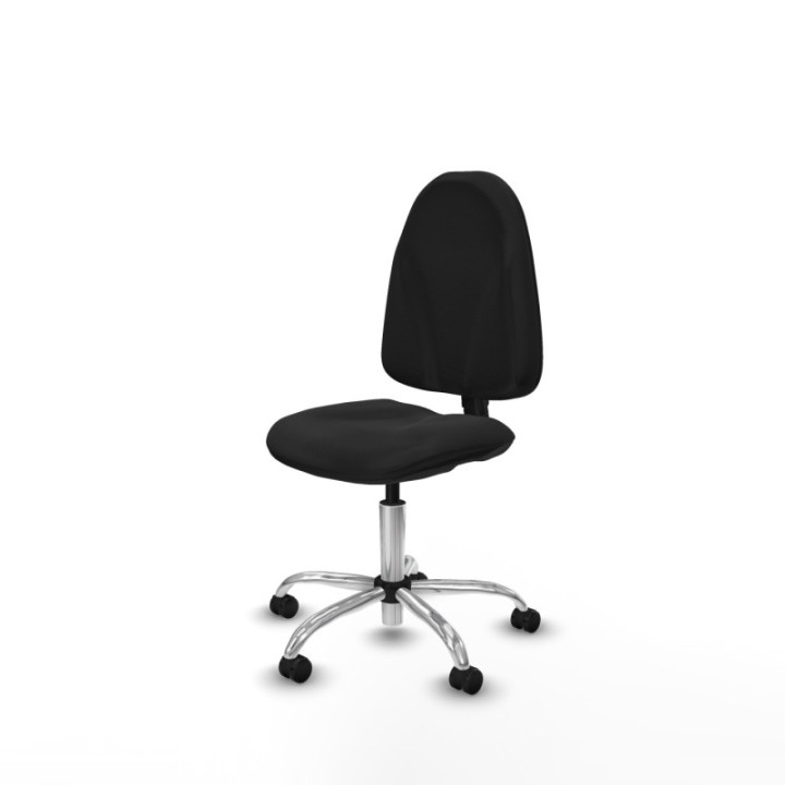 Algarra CP similpiel negro  base cromada ruedas engomadas 50mm