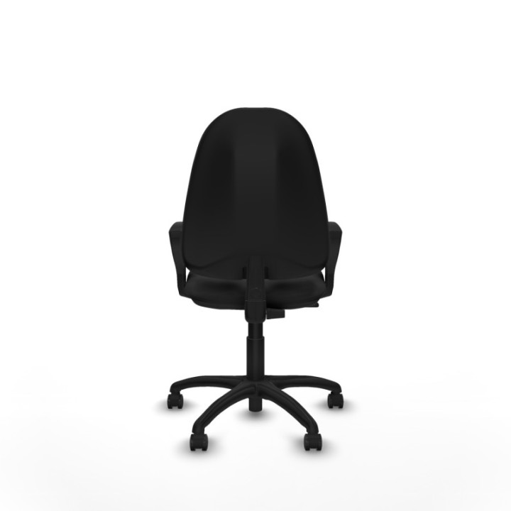 Algarra CP similpiel negro brazos fijos base poliamida ruedas engomadas 50mm