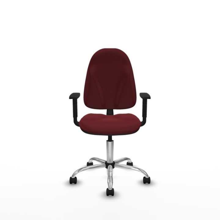 Algarra CP similpiel granate brazos 1D base cromada ruedas nailon 50mm