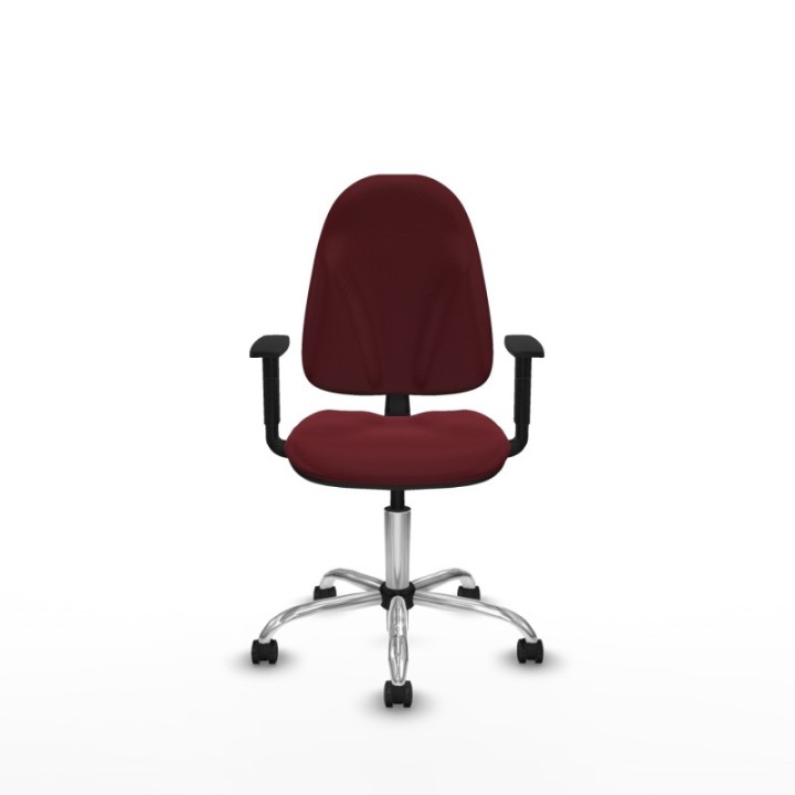 Algarra CP similpiel granate brazos 1D base cromada ruedas engomadas 50mm