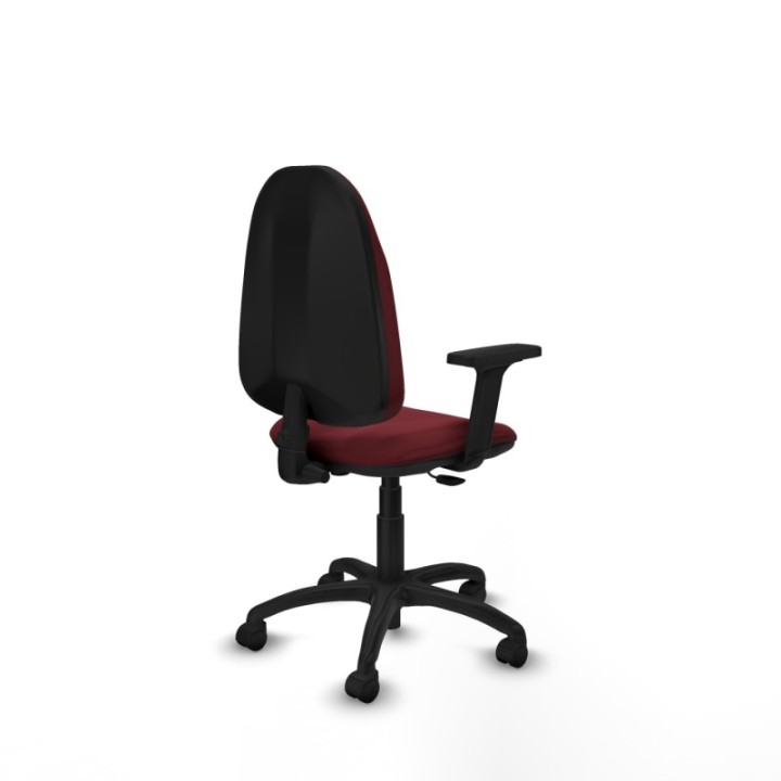 Algarra CP similpiel granate brazos 2D base poliamida ruedas nailon 50mm