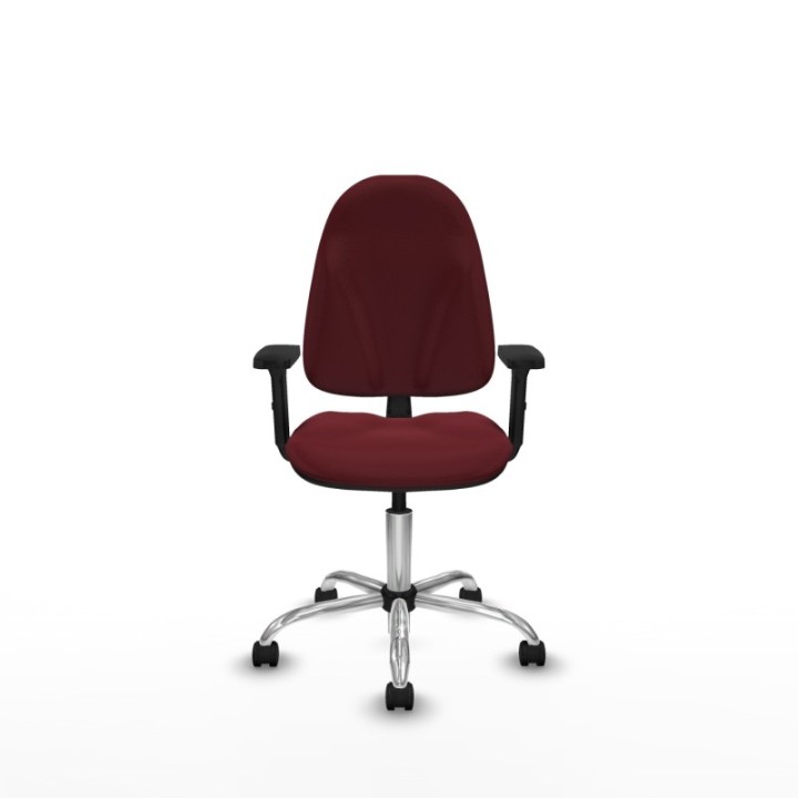 Algarra CP similpiel granate brazos 2D base cromada ruedas nailon 50mm