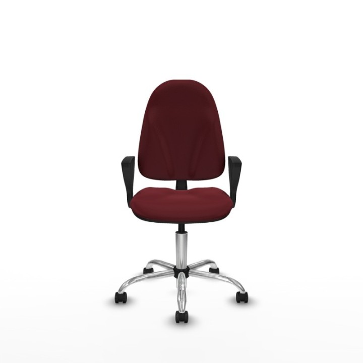 Algarra CP similpiel granate brazos fijos base cromada ruedas autofrenantes 50mm