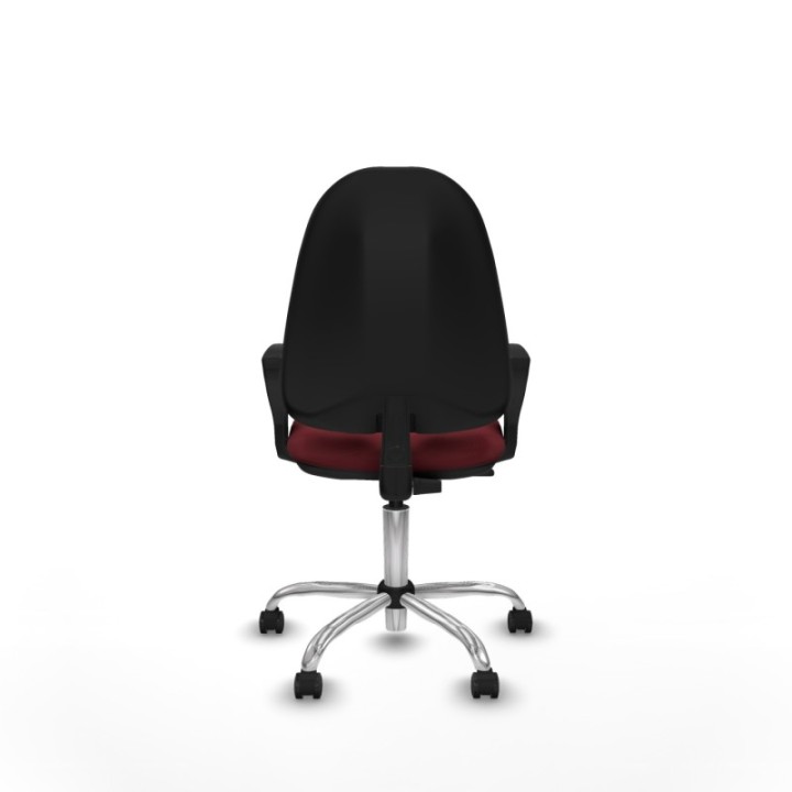 Algarra CP similpiel granate brazos fijos base cromada ruedas autofrenantes 50mm