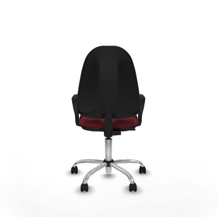 Algarra CP similpiel granate brazos fijos base cromada ruedas nailon 50mm