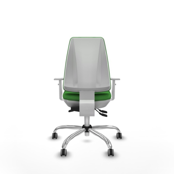 Elche blanca asincro bali verde brazos blancos base cromada ruedas 65mm engomadas