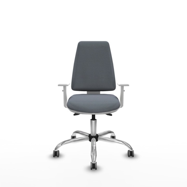 Elche blanca asincro bali gris brazos blancos base cromada ruedas 65mm engomadas