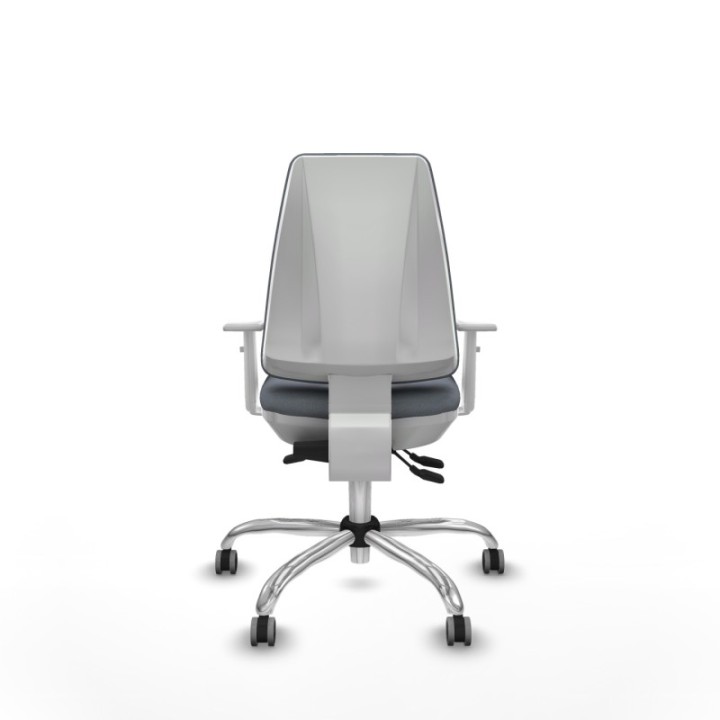 Elche blanca asincro bali gris brazos blancos base cromada ruedas 65mm engomadas