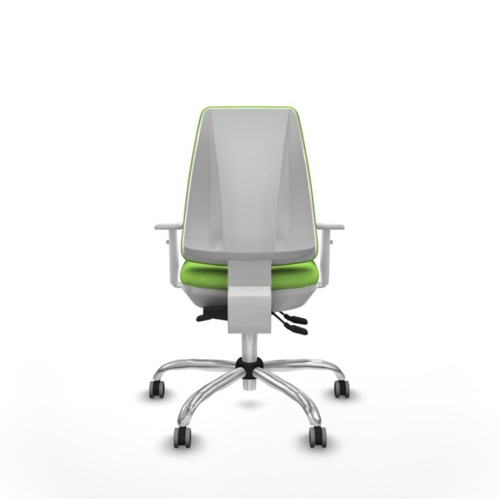 Elche blanca asincro bali pistacho brazos blancos base cromada ruedas 65mm engomadas