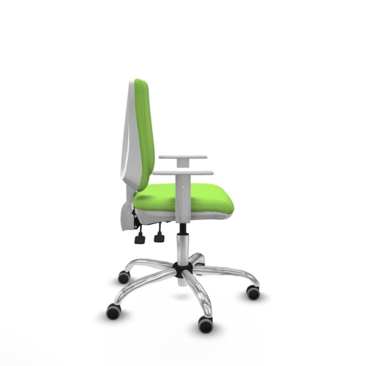 Elche blanca asincro bali pistacho brazos blancos base cromada ruedas 65mm engomadas