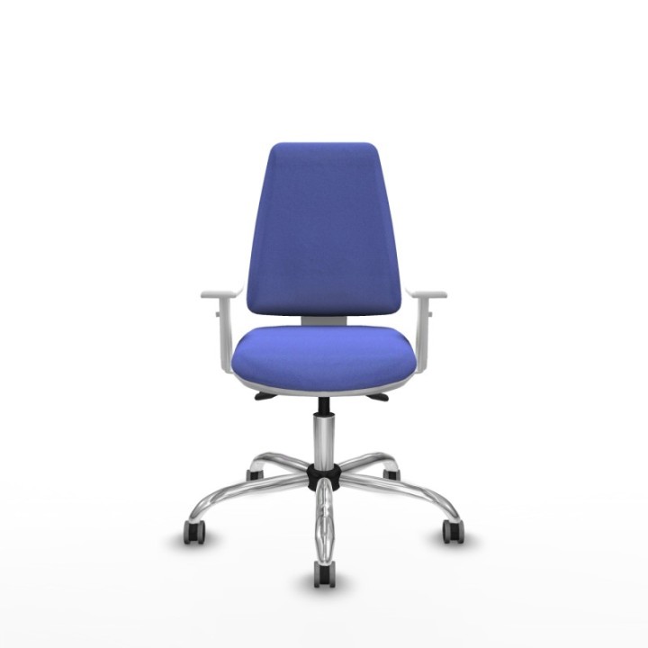 Elche blanca asincro bali azul claro brazos blancos base cromada ruedas 65mm engomadas