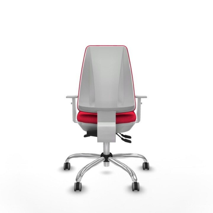 Elche blanca asincro bali rojo brazos blancos base cromada ruedas 65mm engomadas