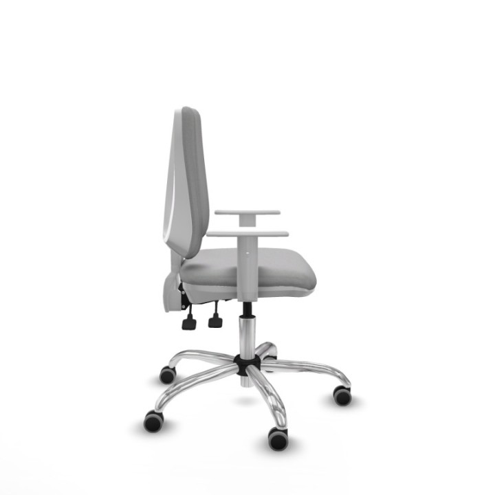 Elche blanca asincro bali gris claro brazos blancos base cromada ruedas 65mm engomadas