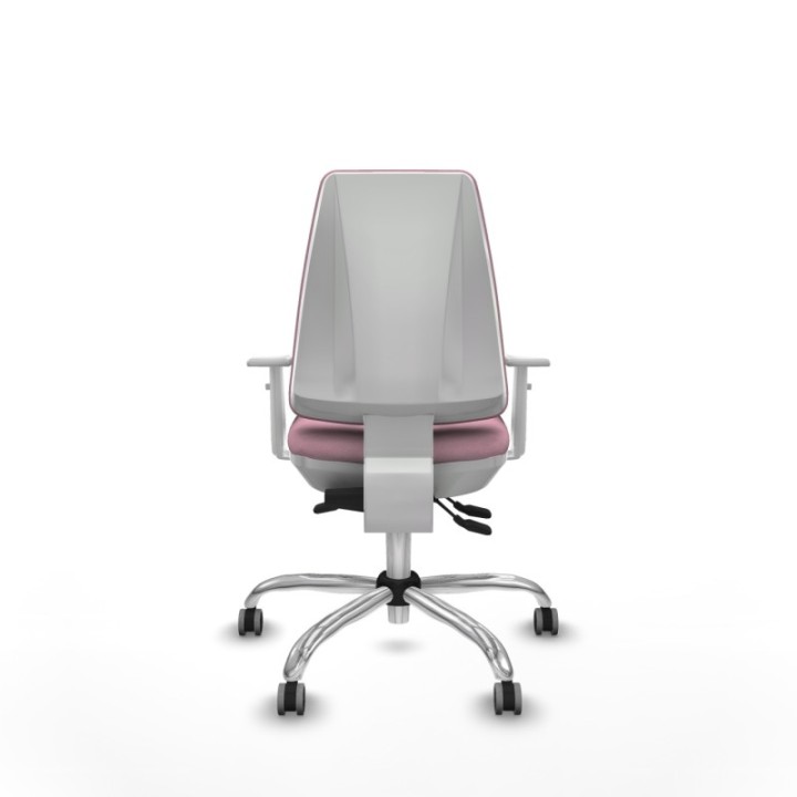 Elche blanca asincro bali rosa brazos blancos base cromada ruedas 65mm engomadas