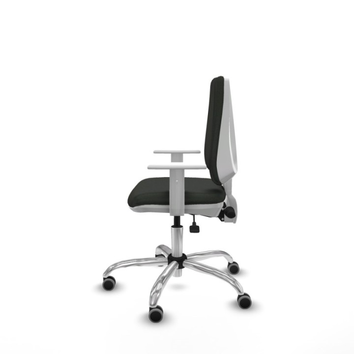 Elche blanca asincro bali negro brazos blancos base cromada ruedas 65mm engomadas