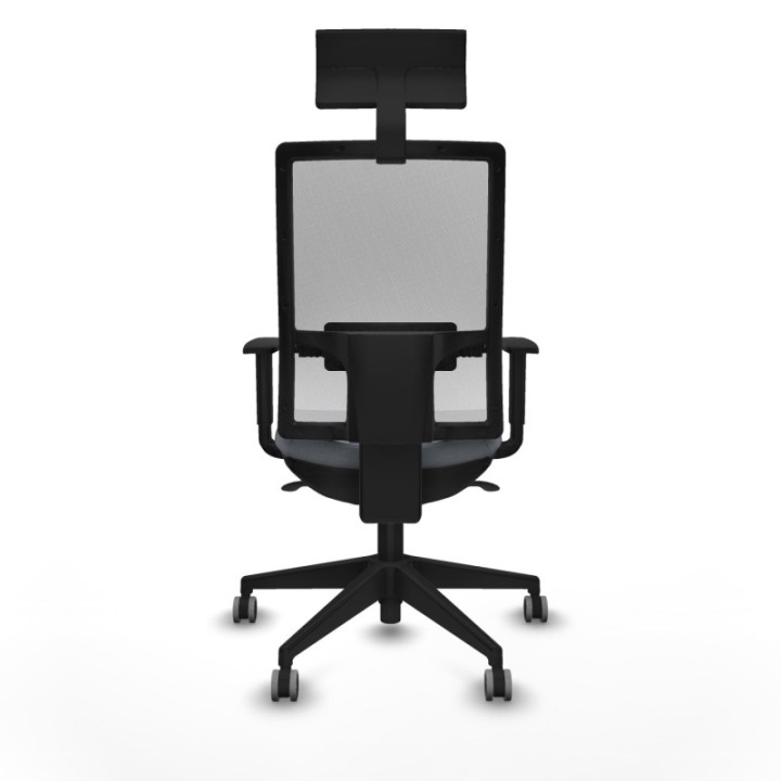 Horna sincro malla blanca bali gris brazos 1D base piramidal cabecero fijo ruedas 65mm engomadas