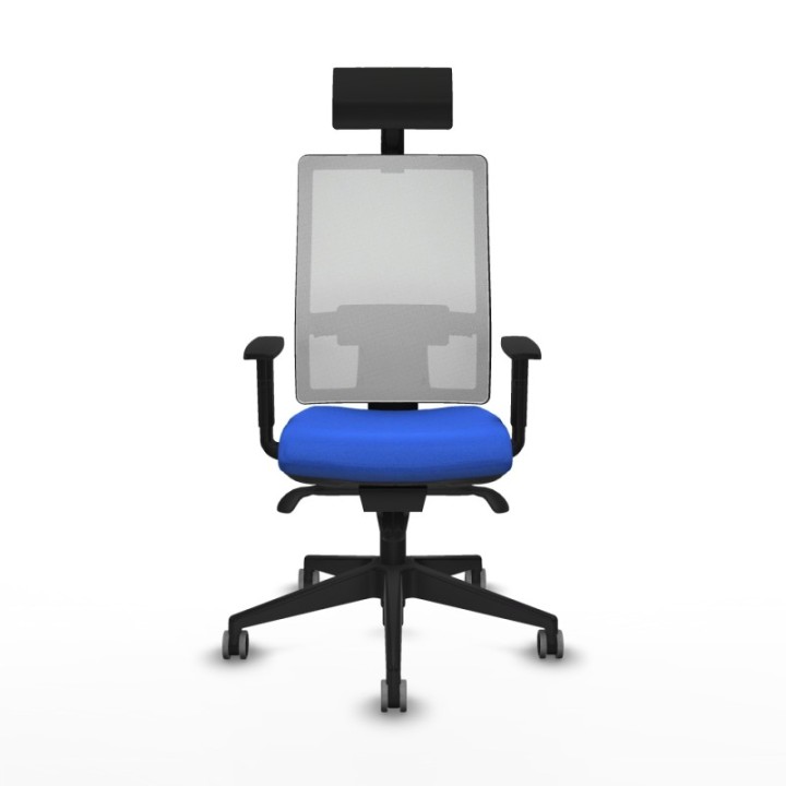 Horna sincro malla blanca bali azul brazos 1D base piramidal cabecero fijo ruedas 65mm engomadas