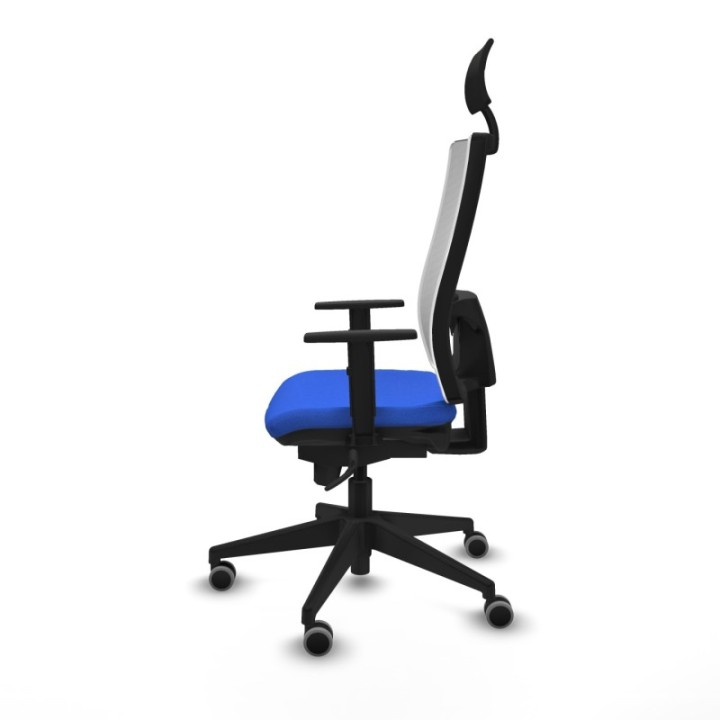 Horna sincro malla blanca bali azul brazos 1D base piramidal cabecero fijo ruedas 65mm engomadas