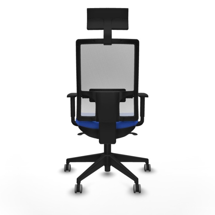 Horna sincro malla blanca bali azul brazos 1D base piramidal cabecero fijo ruedas 65mm engomadas