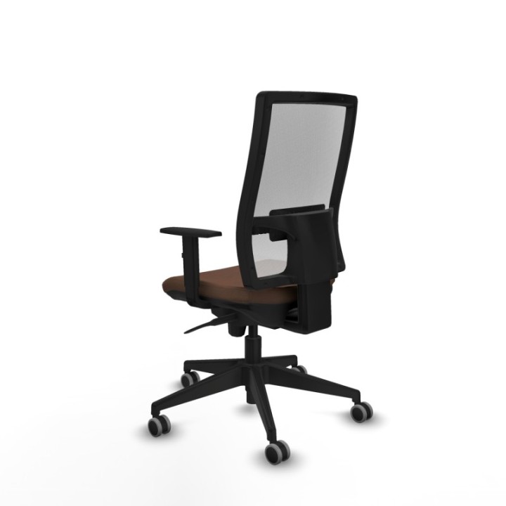 Horna sincro malla blanca bali marrón oscuro brazos 1D base piramidal  ruedas 65mm engomadas