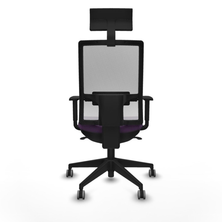 Horna sincro malla blanca bali morado brazos 1D base piramidal cabecero fijo ruedas 65mm engomadas