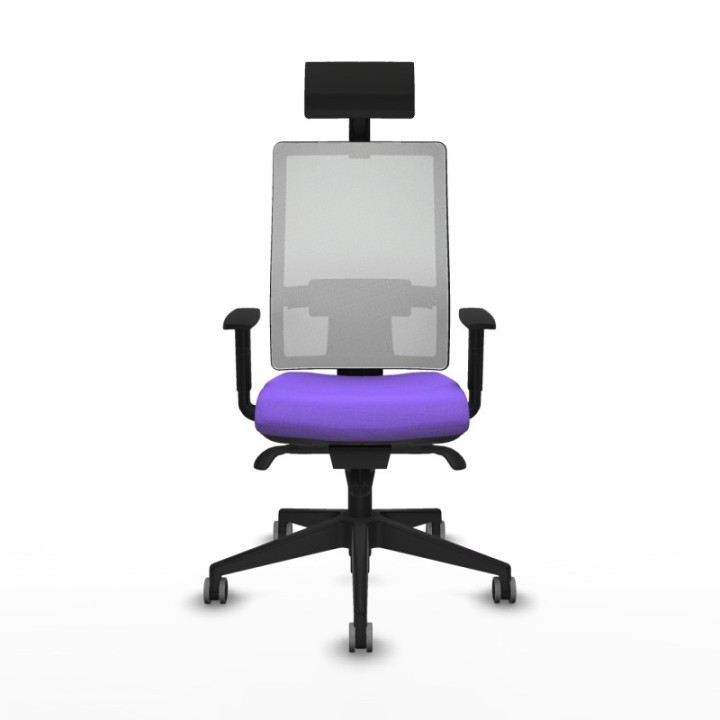 Horna sincro malla blanca bali lila brazos 1D base piramidal cabecero fijo ruedas 65mm engomadas