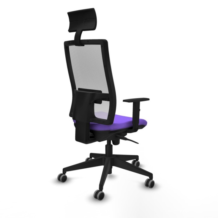 Horna sincro malla blanca bali lila brazos 1D base piramidal cabecero fijo ruedas 65mm engomadas