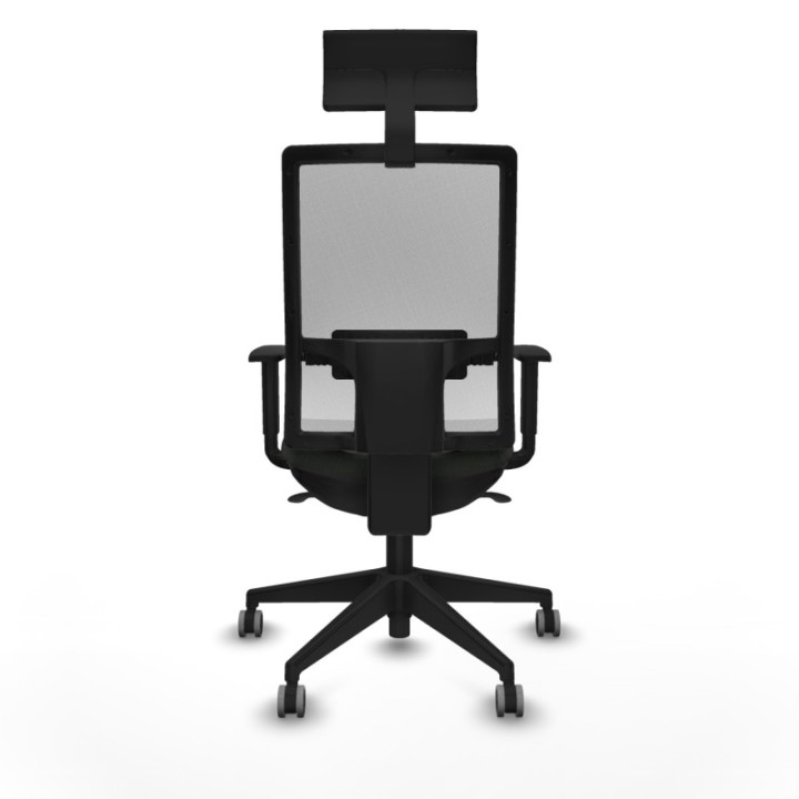 Horna sincro malla blanca bali negro brazos 1D base piramidal cabecero fijo ruedas 65mm engomadas