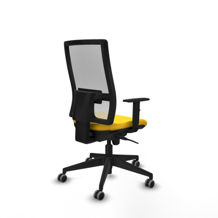 Horna sincro malla blanca similpiel amarillo brazos 1D base piramidal  ruedas 65mm engomadas