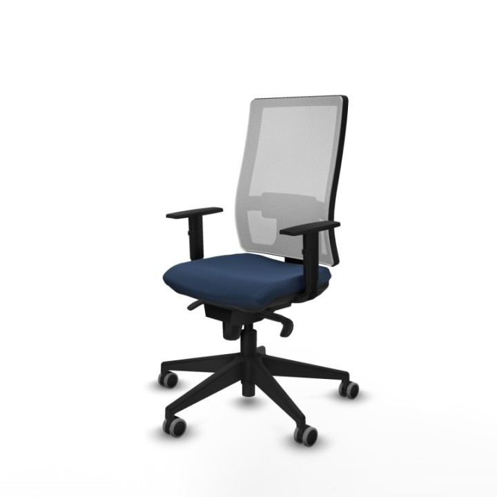 Horna sincro malla blanca similpiel azul marino brazos 1D base piramidal  ruedas 65mm engomadas