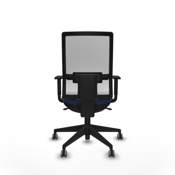 Horna sincro malla blanca similpiel azul marino brazos 1D base piramidal  ruedas 65mm engomadas