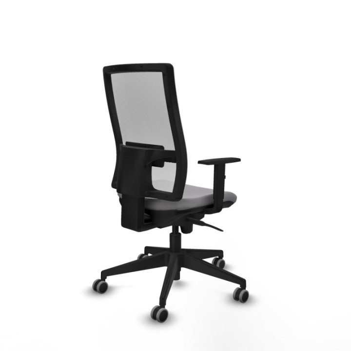 Horna sincro malla blanca similpiel gris brazos 1D base piramidal  ruedas 65mm engomadas