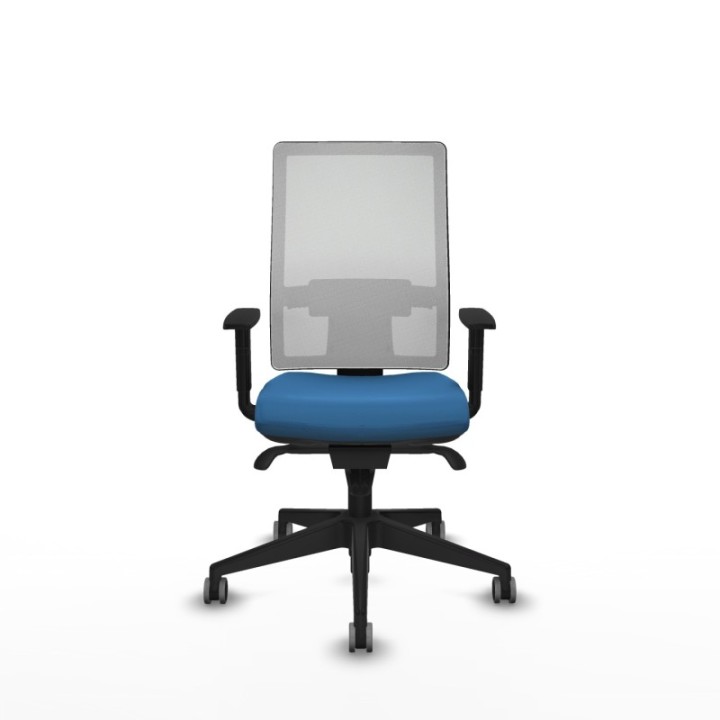 Horna sincro malla blanca similpiel azul claro brazos 1D base piramidal  ruedas 65mm engomadas