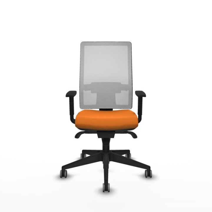 Horna sincro malla blanca similpiel naranja brazos 1D base piramidal  ruedas 65mm engomadas