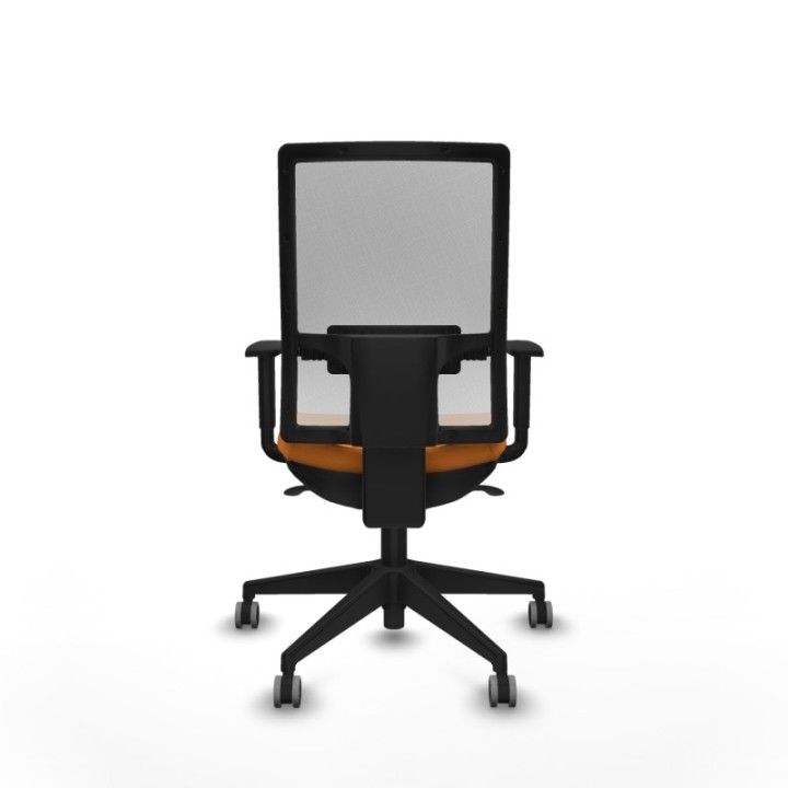 Horna sincro malla blanca similpiel naranja brazos 1D base piramidal  ruedas 65mm engomadas